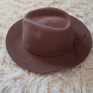 Brown long brim Brixton  wesley fedora